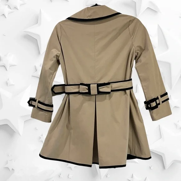 Kate Spade Tan/Black Trench Coat girl size M - Picture 2 of 9